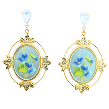 Load image into Gallery viewer, The Pink Reef Vintage Blue Bell Cameo Earring