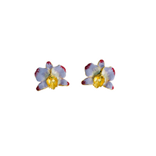 Load image into Gallery viewer, The Pink Reef Lavender French Orchid Earrings