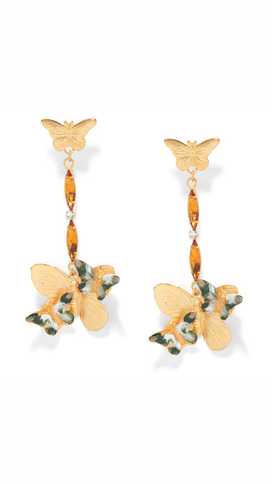 The Pink Reef Hand painted Oscar Mid flight Butterfly Earring