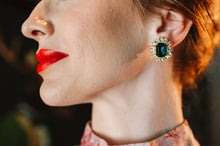 Load image into Gallery viewer, PREORDER SHIPS 6/12: The Pink Reef Europe Crystal Stud in Emerald