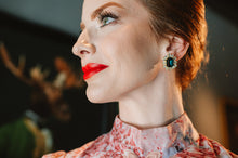 Load image into Gallery viewer, PREORDER SHIPS 6/12: The Pink Reef Europe Crystal Stud in Emerald