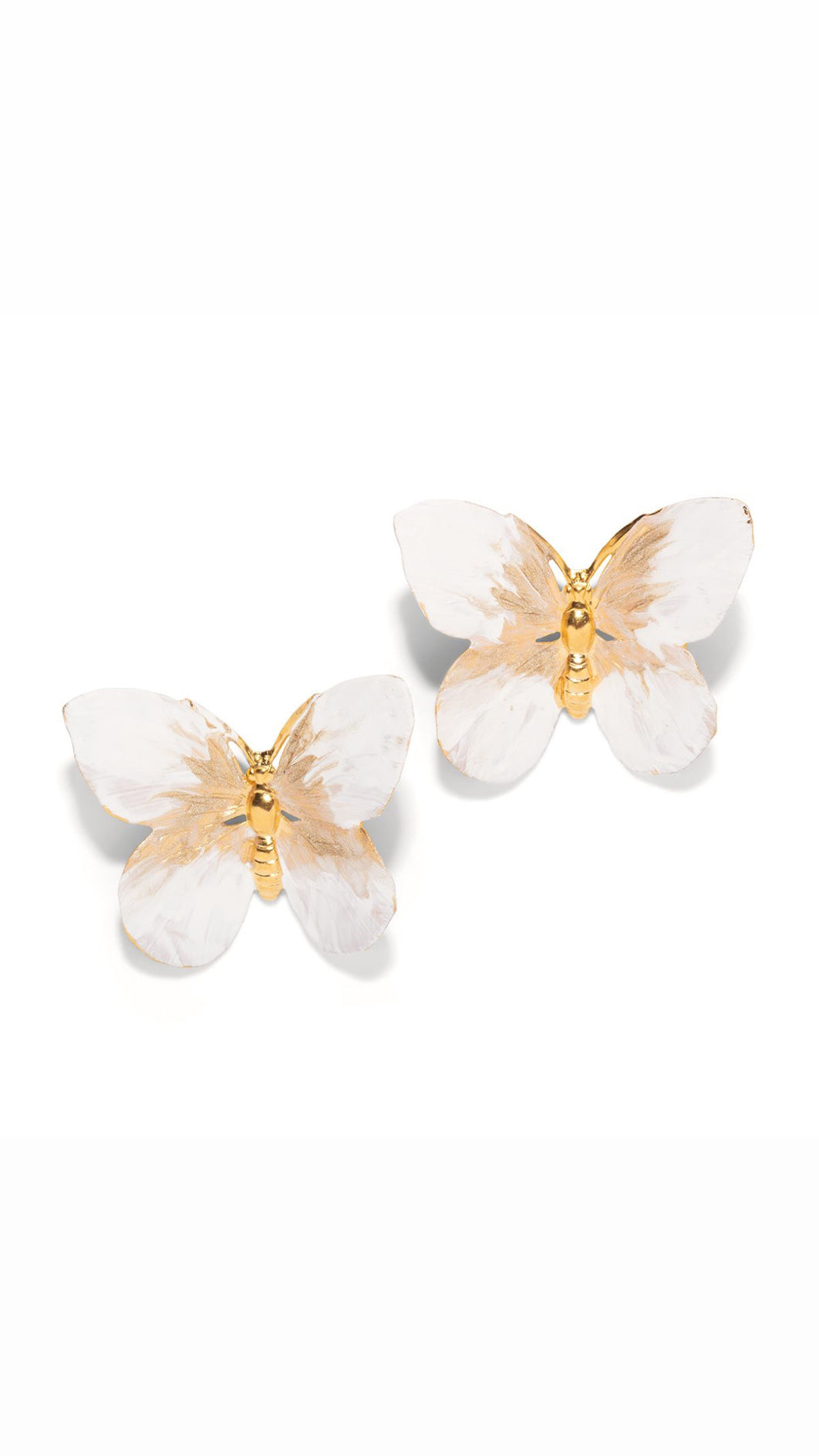 The Pink Reef Large Winter White Butterfly Stud