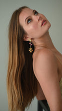 Load image into Gallery viewer, The Pink Reef Hand Sculpted Iris Earring in Emerald