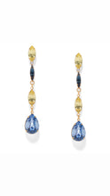 Load image into Gallery viewer, The Pink Reef Elongated Jewel Drop in Jonquil and Sapphire