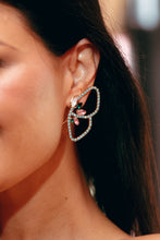 Load image into Gallery viewer, The Pink Reef Flight Rhinestone Earrings