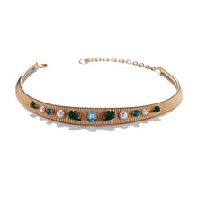 Load image into Gallery viewer, The Pink Reef and Collar Necklace in Emerald, Aqua and Pearl