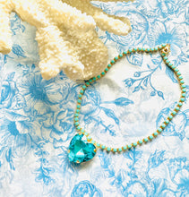 Load image into Gallery viewer, The Pink Reef Heart of the Ocean necklace in Deep Ocean