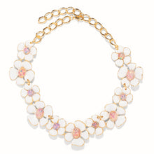 Load image into Gallery viewer, The Pink Reef Hand Painted White Floral Necklace