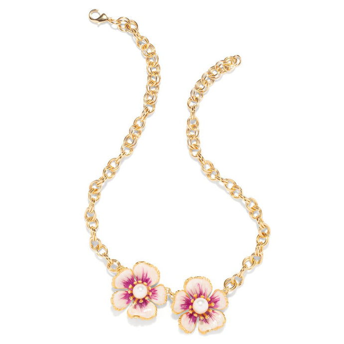 The Pink Reef Twin Floral Necklace in Tropic