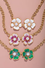 Load image into Gallery viewer, The Pink Reef Twin Floral Necklace in Tropic