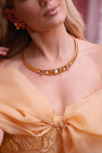 Load image into Gallery viewer, The Pink Reef and Collar Necklace in Pink and Sunflower pearl