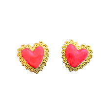 Load image into Gallery viewer, The Pink Reef Love Stud in Hot Pink