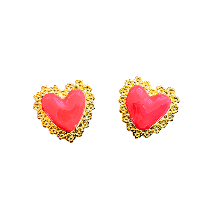 The Pink Reef Love Stud in Hot Pink