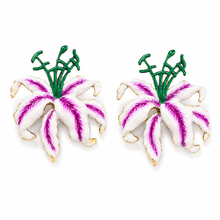 Load image into Gallery viewer, The Pink Reef Hibiscus Earring in Tropic Pearl