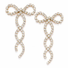 Load image into Gallery viewer, PREORDER SHIPS 6/12: The Pink Reef Crystal Ribbon Bow Earring