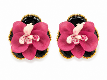 Load image into Gallery viewer, The Pink Reef Kleo Orchid Stud in Magenta