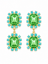 Load image into Gallery viewer, The Pink Reef Twin Gem Earring in Peridot