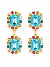 Load image into Gallery viewer, The Pink Reef Twin Gem Earring in Varied Aqua