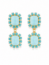 Load image into Gallery viewer, The Pink Reef Twin Gem Earring in Turquoise