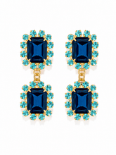 Load image into Gallery viewer, The Pink Reef Twin Gem Earring in Navy