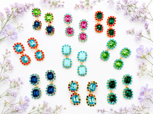 Load image into Gallery viewer, The Pink Reef Twin Gem Earring in 90’s