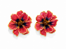 Load image into Gallery viewer, The Pink Reef Small Feather Rose Jewel Box Earring