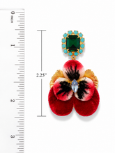 Load image into Gallery viewer, The Pink Reef Emerald Ruby Pansy Earring