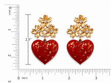 Load image into Gallery viewer, The Pink Reef Puff Heart Earring in Turquoise Golden Fleck
