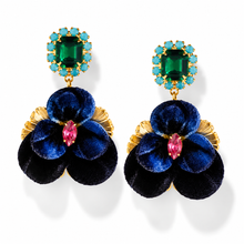 Load image into Gallery viewer, The Pink Reef Navy Pansy Earring