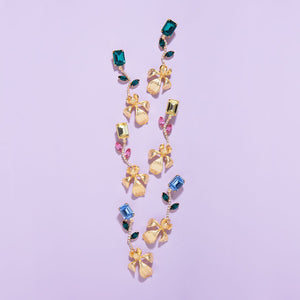 The Pink Reef Hand Sculpted Iris Earring in Blue