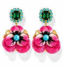 Load image into Gallery viewer, The Pink Reef Bright Pink Pansy Earring