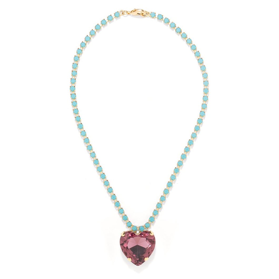 The Pink Reef Heart of the Ocean necklace in Amethyst