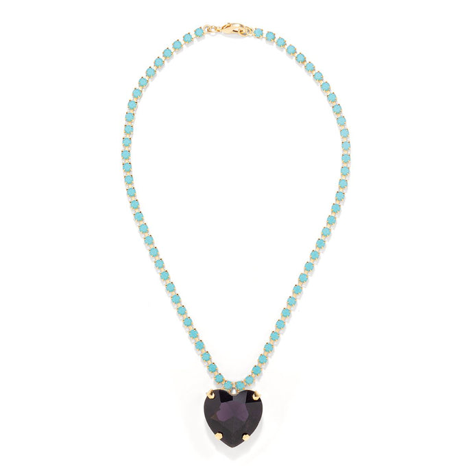 The Pink Reef Heart of the Ocean necklace in Dark Amethyst