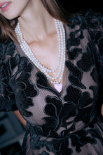 Load image into Gallery viewer, The Pink Reef Triple Strand Pearl Necklace with Light Pink Heart