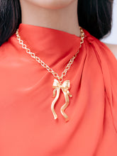 Load image into Gallery viewer, The Pink Reef Large Sculpted Bow Necklace