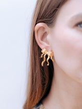 Load image into Gallery viewer, The Pink Reef Small Sculpted Bow Earrings