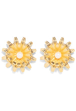 Load image into Gallery viewer, The Pink Reef Sunflower Earring with Cultured Pearl