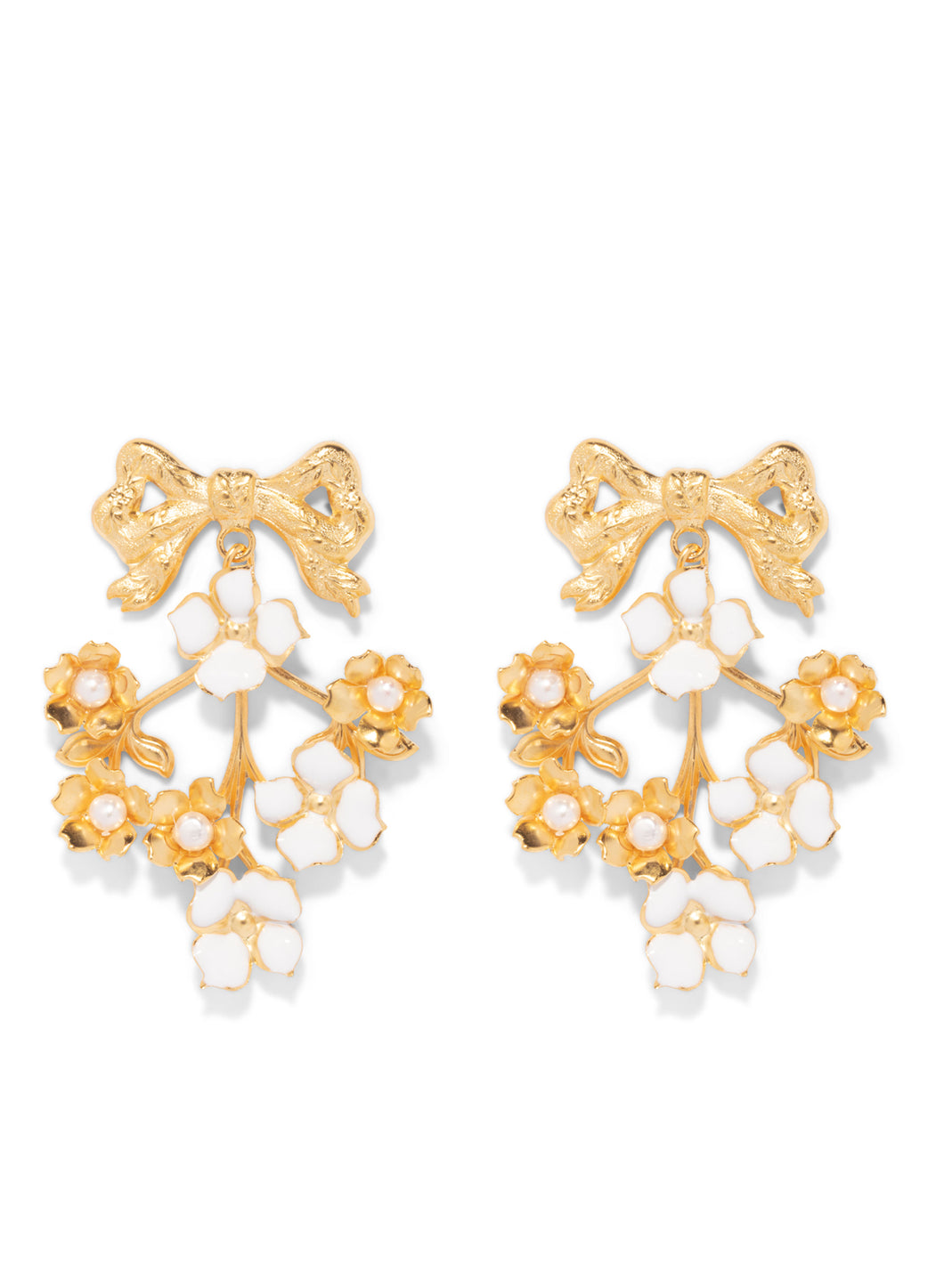 The Pink Reef Cupid Falling Floral Earrings