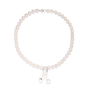 The Pink Reef Cultured Pearl Sterling Silver Initial Necklace