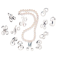 Load image into Gallery viewer, The Pink Reef Cultured Pearl Sterling Silver Initial Necklace