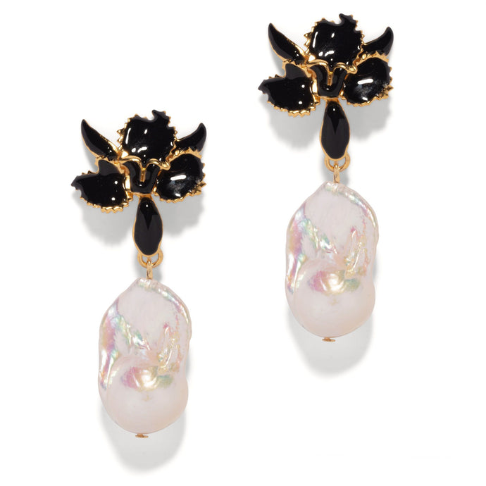 The Pink Reef Tiny Black Orchid with Baroque Pearl