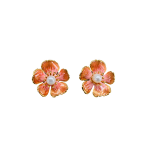 The Pink Reef Small Hand Painted Floral in Pink Coral