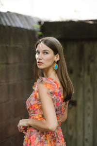 The Pink Reef Floral Burst Butterfly Earring
