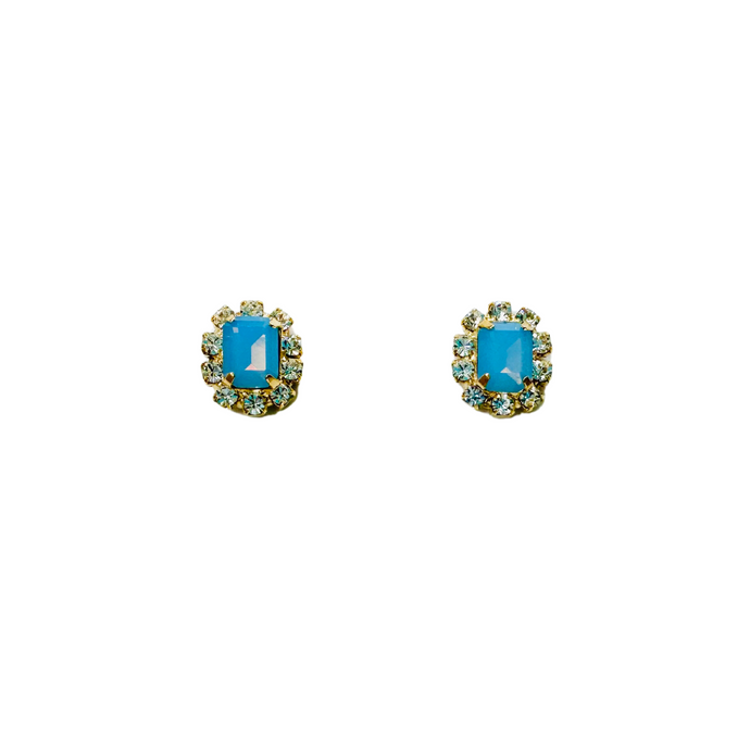 The Pink Reef Petite Stud in Blue Opal