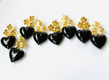 Load image into Gallery viewer, The Pink Reef short golden floral black heart