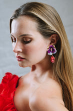 Load image into Gallery viewer, The Pink Reef Pink Crystal Pansy Earring