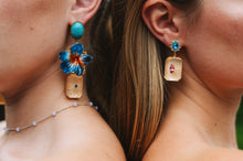 Load image into Gallery viewer, The Pink Reef Ruby Earring in Turquoise