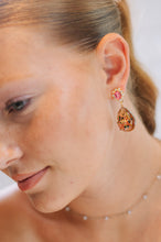 Load image into Gallery viewer, The Pink Reef Austria Earring in Navy Fire Opal