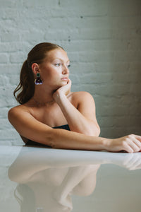 The Pink Reef Emerald Pansy Earring