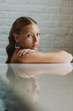 Load image into Gallery viewer, The Pink Reef Emerald Pansy Earring